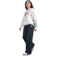 Adidas Youth Girls Wide Leg Heather Fleece Pants Elastic Waistband Casual Size L
