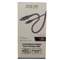 ZGear 6ft Silicone Rubber USB-C to USB-C Sync and Charge Cable Fast Charging