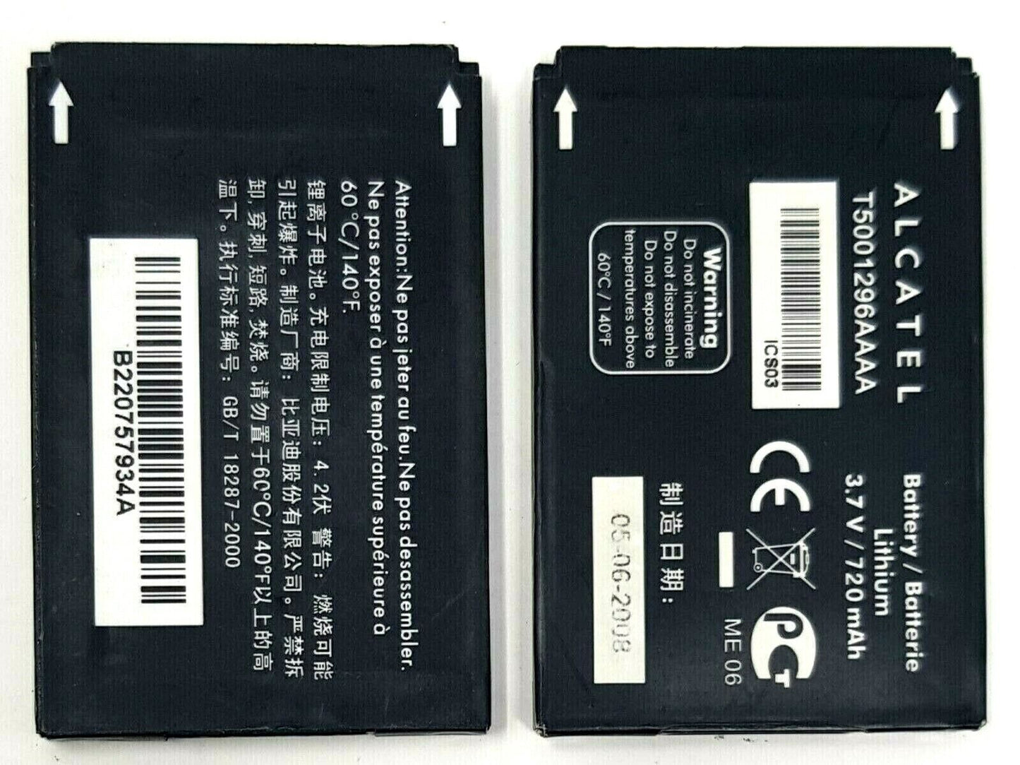 Battery T5001296AAAA For Alcatel OT-E221A OT-E227 OT-E227A OT-V270 OEM 720mAh