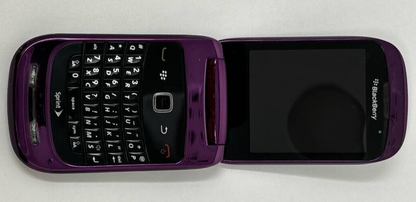 Blackberry Style 9670 Sprint Smartphone Rare Flip Phone QWERTY 5MP Purple READ