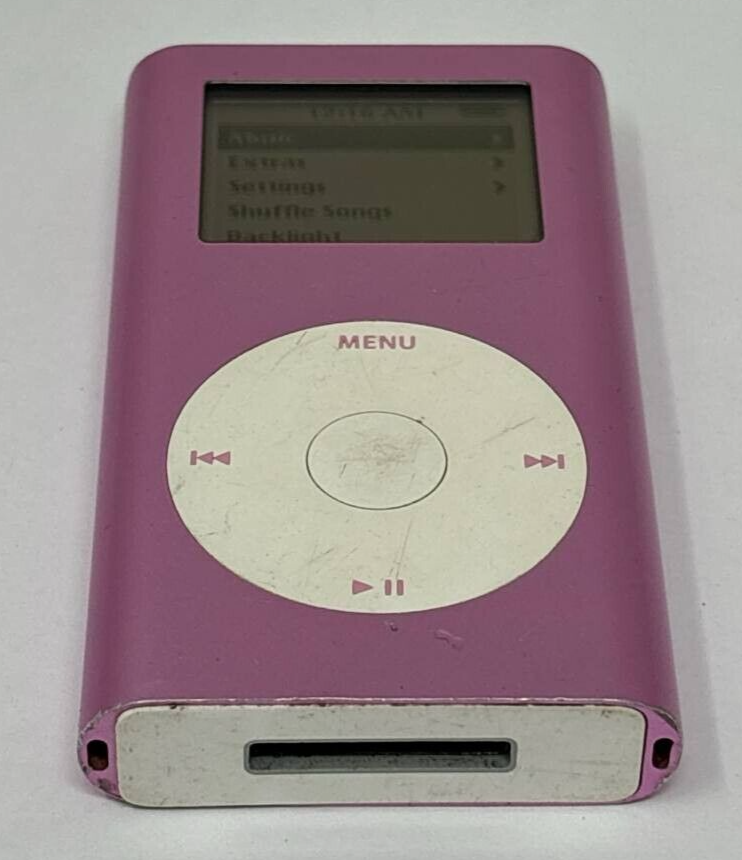 Apple iPod Mini 2nd Gen A1051 4GB Pink 1.6" MP3 Player Portable Music Power On