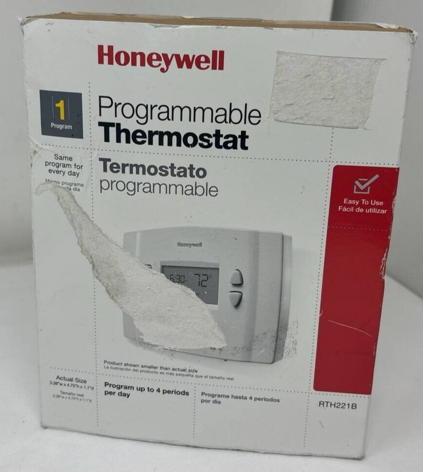 Honeywell Programmable Thermostat RTH221B1021 Digital Display Program Thermostat