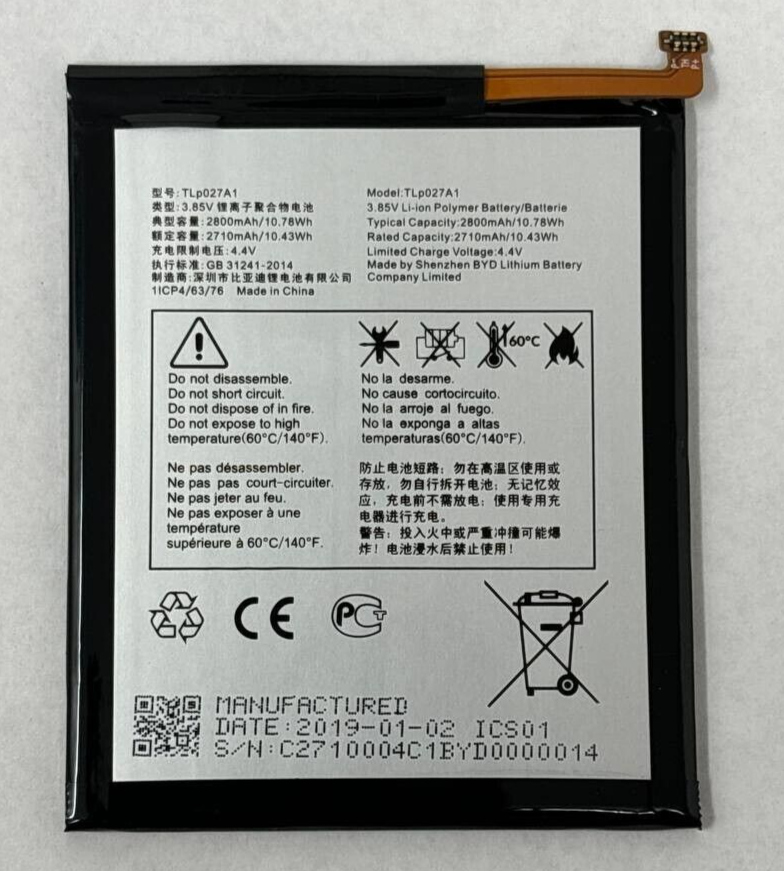 Battery TLP027A1 Replacement 3.85V 2800mAh For Alcatel Idol 5 6058 5085 Original