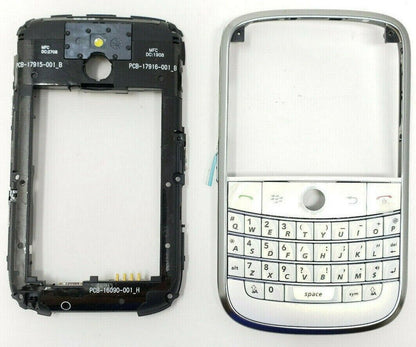 Front Case Keypad Middle Back Fits Blackberry Bold 9000 Side keys Original White