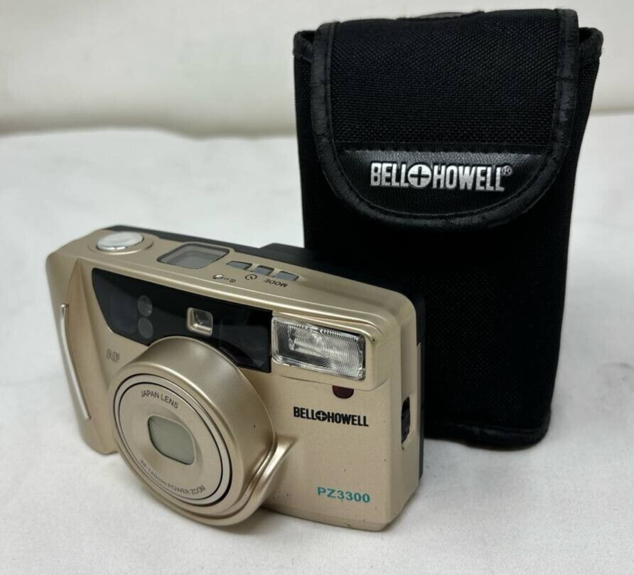 Bell and Howell PZ3300 35mm Compact Camera Shoot & Film Zoom 38-120mm Gold