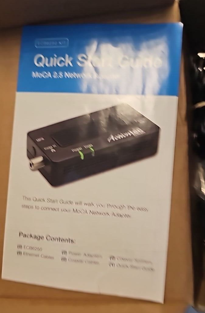 Actiontec ECB6250 MoCa 2.5 Network Adapter High Speed Gigabit Internet Pair Kit