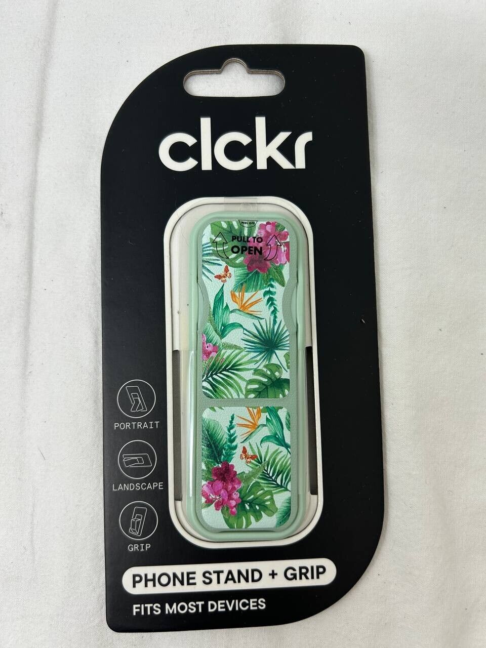 CLCKR Phone Grip Stand Adhesive Holder for iPhone 14 13 12 Samsung S22 Floral