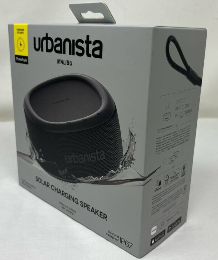 Urbanista Malibu Solar Charging Speaker Waterproof Indoor Outdoor Stereo