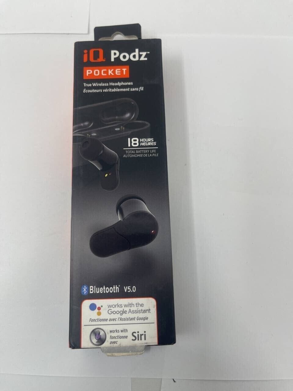 IQ Podz Pocket True Wireless Earbuds Bluetooth Headphones and Case Kit Black