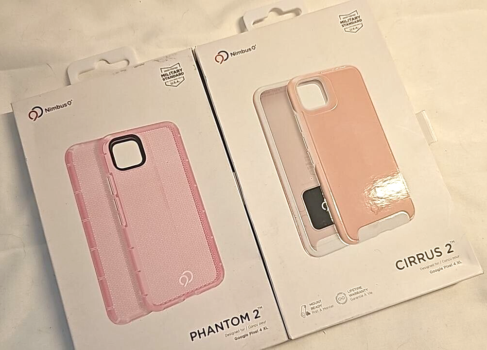 Lot of 2 Nimbus9 Impact Case Google Pixel 4 XL Cover Clear Rose Flamingo Pink