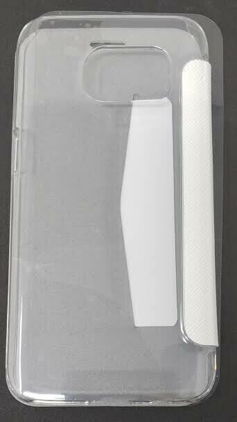 Xqisit White Leather Flip Cover Adour for Samsung Galaxy S7 Book Case Clear Back