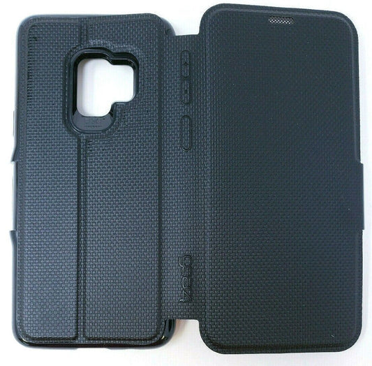 Book Case for Samsung Galaxy S9 Gear4 Oxford Shockproof Folio Cover Black