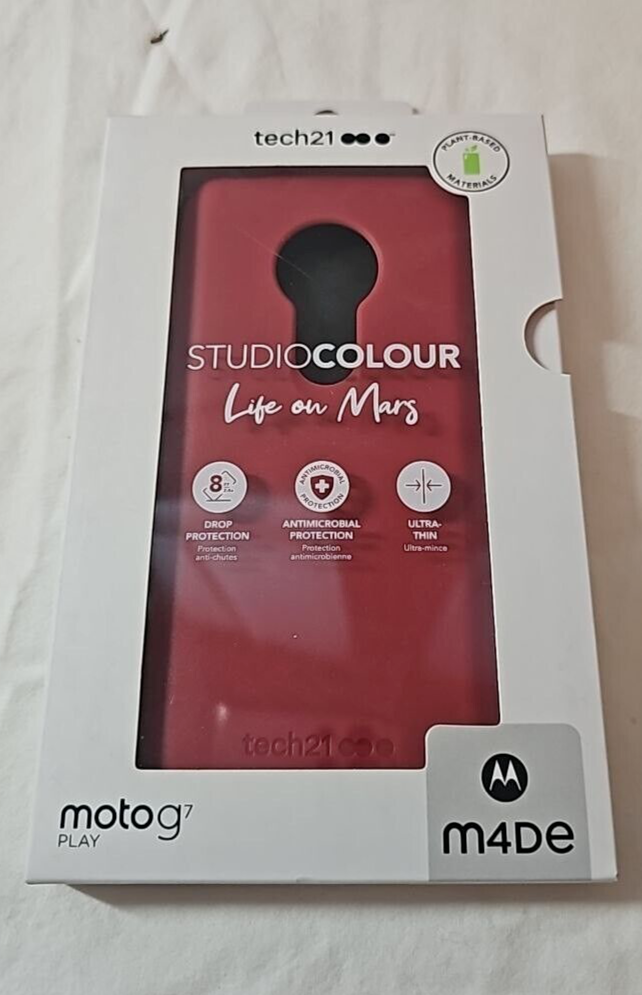 Tech21 Studio Colour Protective Hard Slim Case Motorola Moto G7 Play Red XT1952