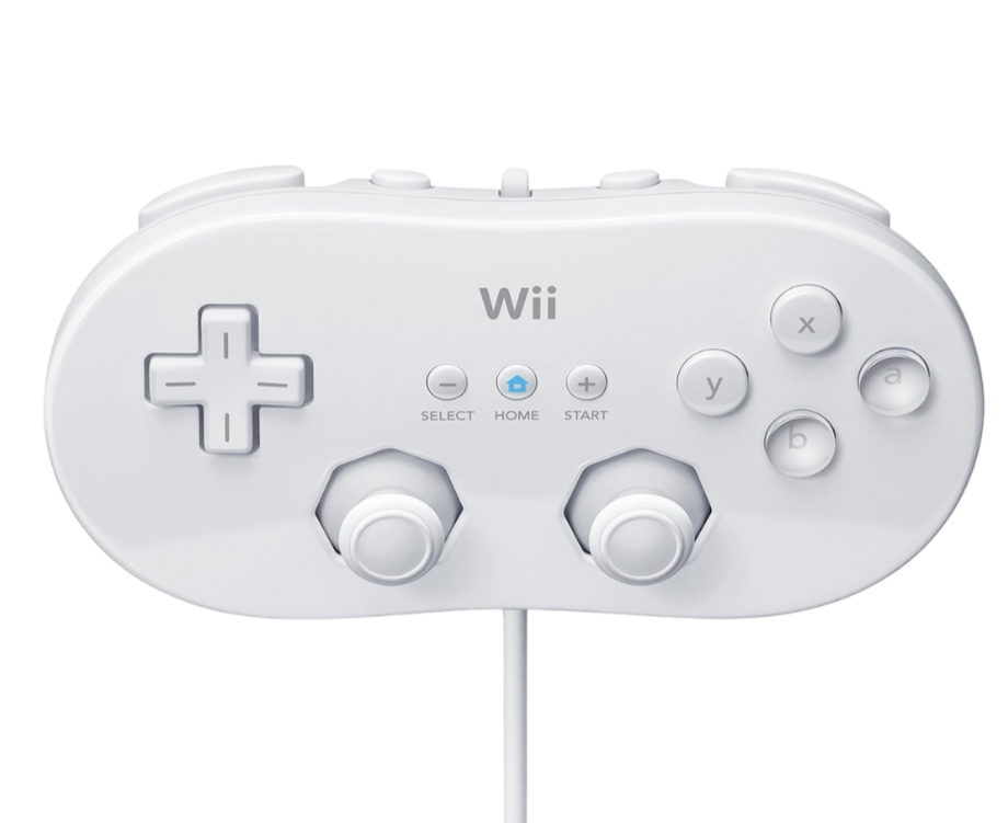 Nintendo Wii Classic Remote Controller Wired Video Gamepad Joystick White