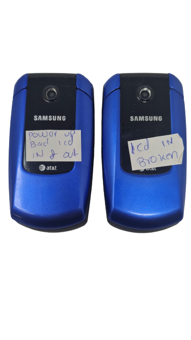 2 Lot Samsung SGH-A167 Blue AT&T GSM A167 Flip Cell Phone As Is 2MB Need Repairs