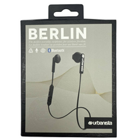 Urbanista Berlin Bluetooth Earphones 4.5 Hours Playtime Earbuds Black Neckband