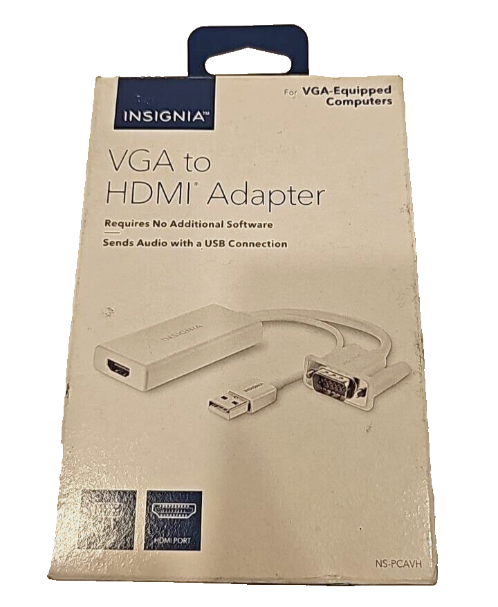 Insignia NS-PCAVH HDMI to VGA USB Adapter Audio Display Converter for Laptop PC