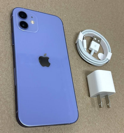 Apple iPhone 12 64GB A2172 Unlocked T-Mobile 6.1" 12MP Purple EXCELLENT Bundle