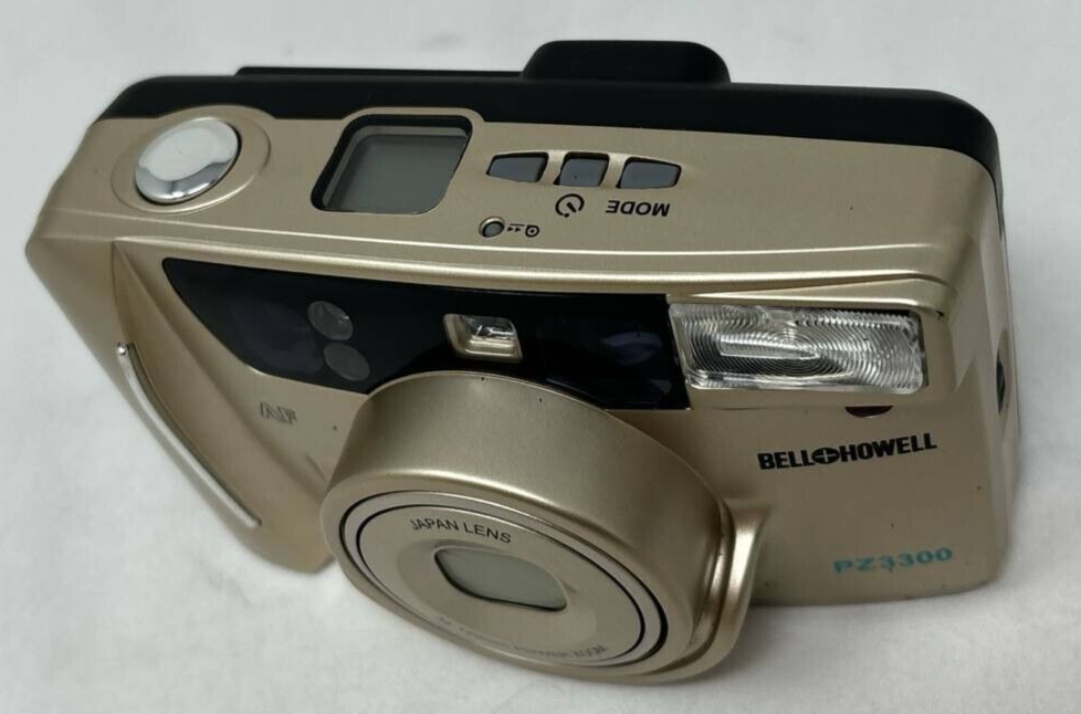 Bell and Howell PZ3300 35mm Compact Camera Shoot & Film Zoom 38-120mm Gold