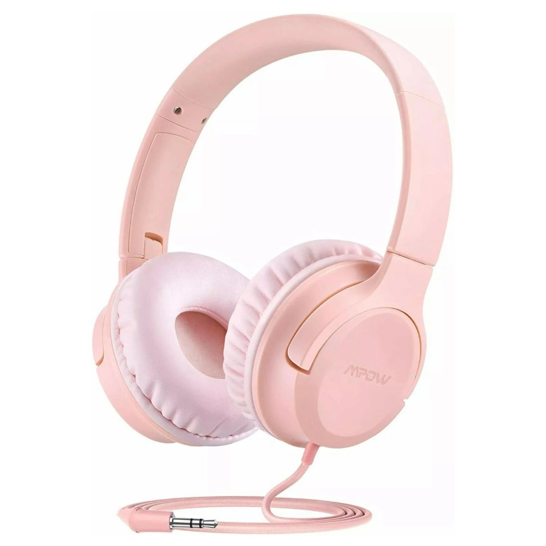 MPow Wired Headphones 3.5mm Over the Ear Headset for PC Laptop Phone Pale Pink