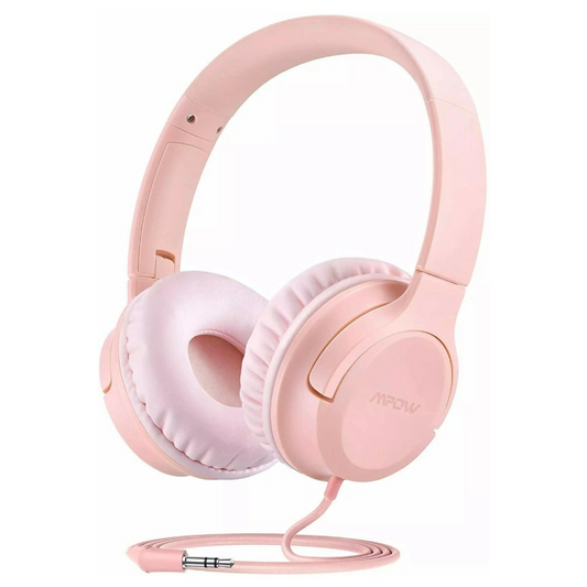 MPow Wired Headphones 3.5mm Over the Ear Headset for PC Laptop Phone Pale Pink