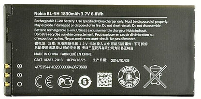 Battery BL5H BL-5H For Nokia Lumia 630 635 636 638 1830 mAH Genuine