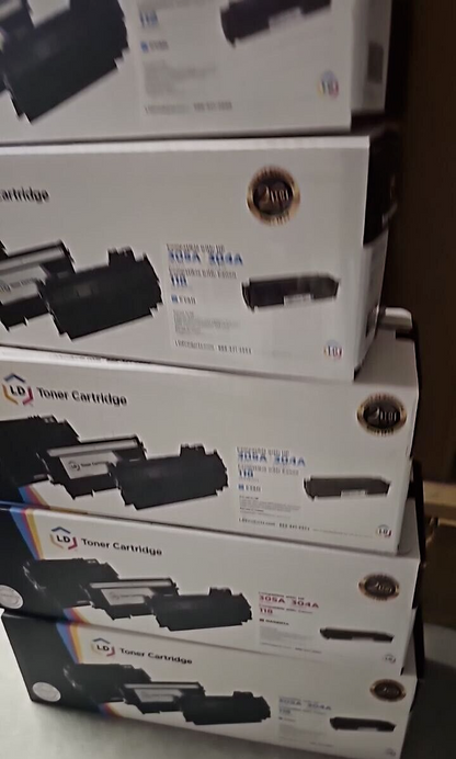 Lot of 5 LD Toner Cartridge for HP 305A 304A and Conon 118 Printers Cyan Magenta