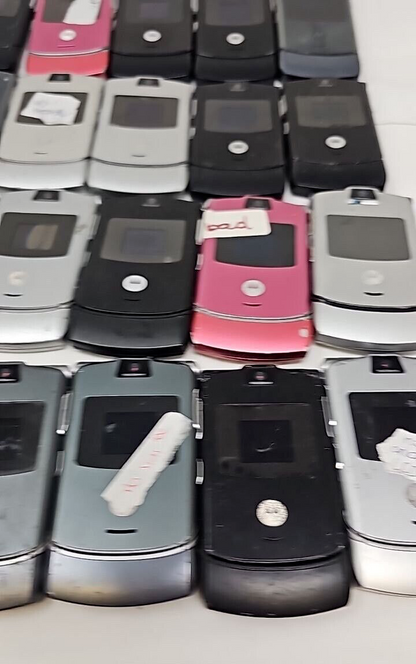 Lot of 20 Motorola Razr V3 Flip Phone T-Mobile Antique Slim GSM Vintage x Repair