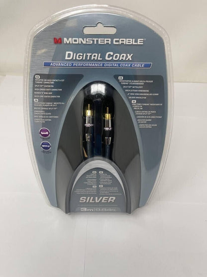 Monster Digital Coax Cable Advanced Performance 9.84ft Audio Fidelity Silver