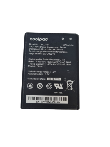 Battery CPLD-194 Fits CoolPad Snap 3312A Replacement Original 1400mAh