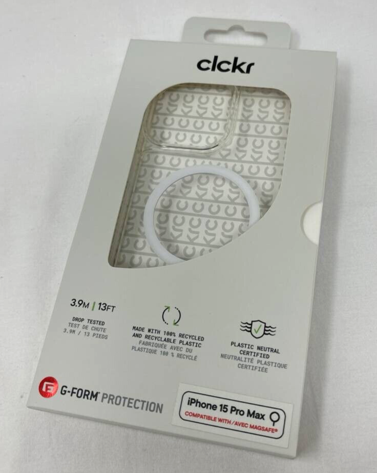 CLCKR G-Form Diamond MagSafe Case for iPhone 15 Pro Max 6.7" Clear Back Cover