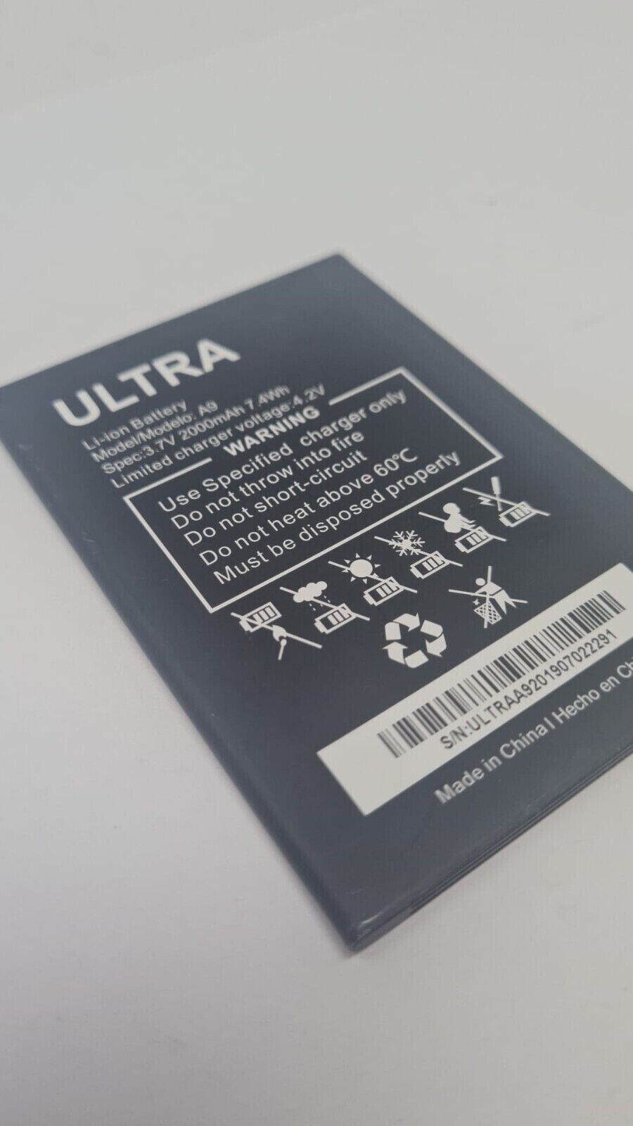 Replacement Li-Ion Battery for Ultra A9 2000mAh 3.7V Original