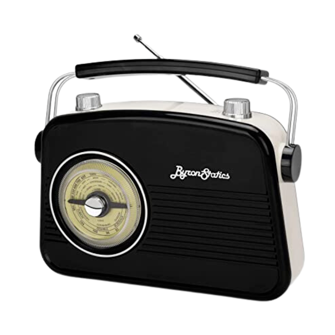 ByronStatics AM66 Portable Vintage Radio AM FM Small Retro Black Analog 4W MINT