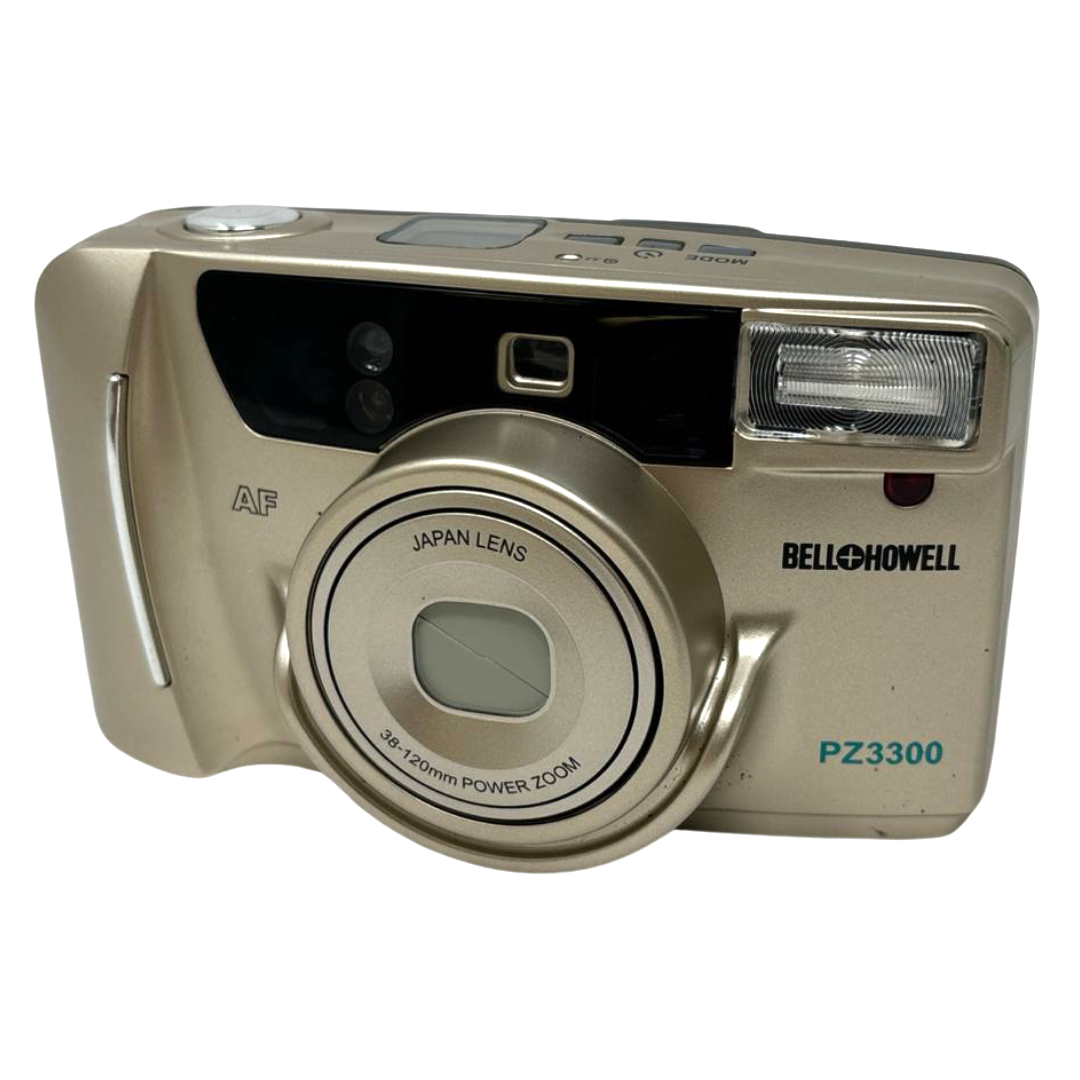 Bell and Howell PZ3300 35mm Compact Camera Shoot & Film Zoom 38-120mm Gold