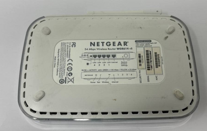 Netgear WGR614 v8 Wireless Router 54Mbps Single Band 4 Port Ethernet RJ-45 White