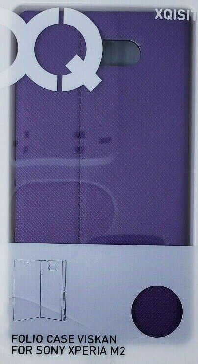 Purple Xqisit Folio Case Viskan Fits Sony Xperia M2 Book Folio Cover Original