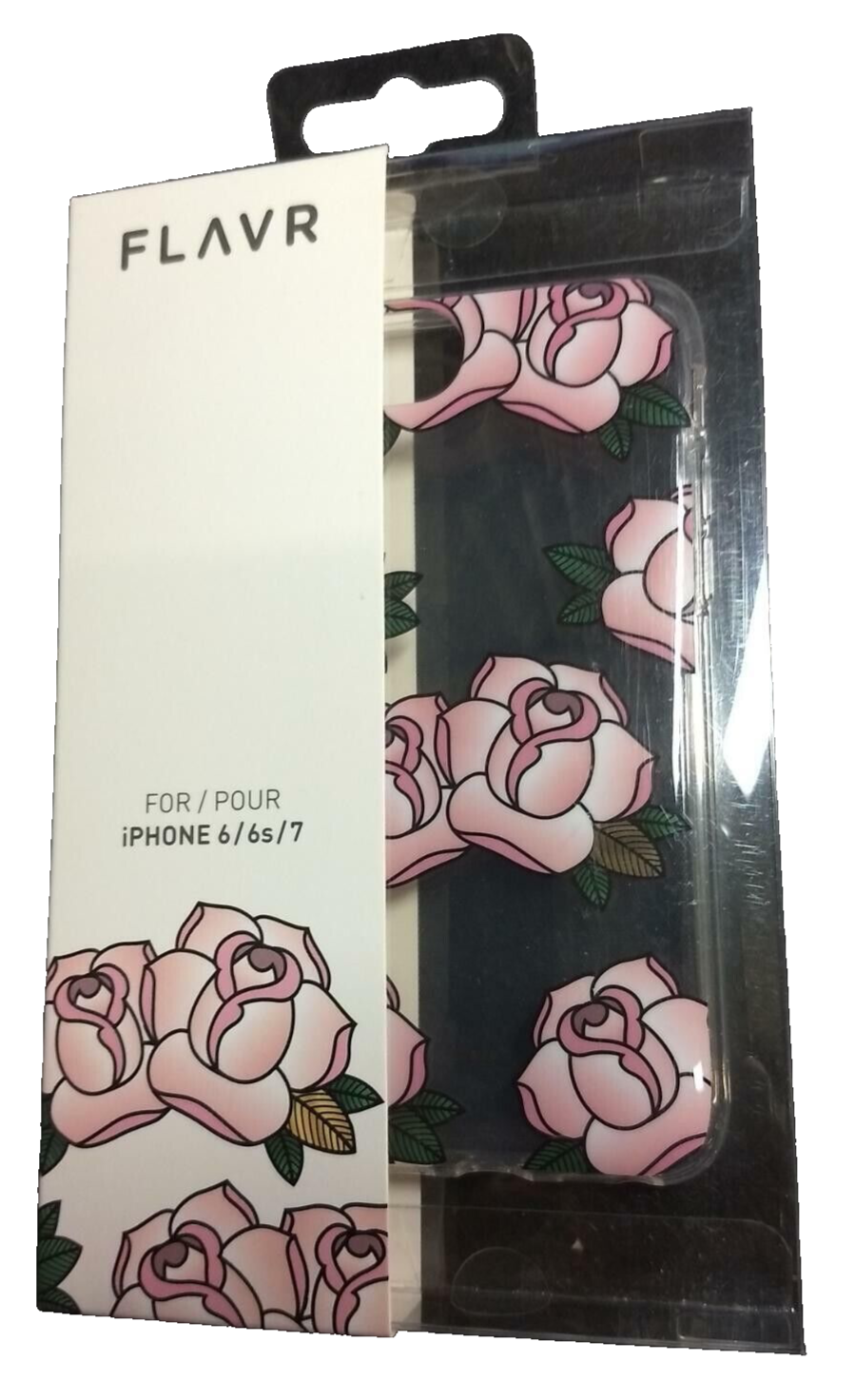 Flavr Rose Pink Flowers Clear Case for Apple iPhone 6 6s 7 8 Back Cover OEM