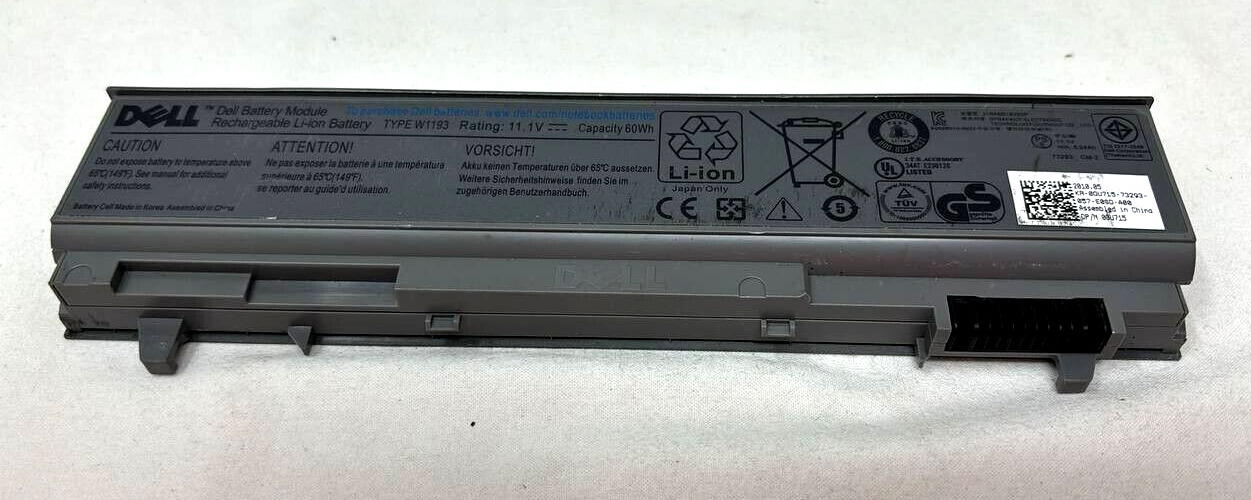 Original Battery W1193 for Dell Latitude E6400 E6500 Precision M2400 M4500