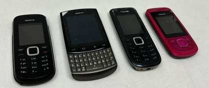 Lot of 4 Nokia Cell Phone Bar Keyboard Vintage Mixed 303 1661 2220s-b 3120c-1b