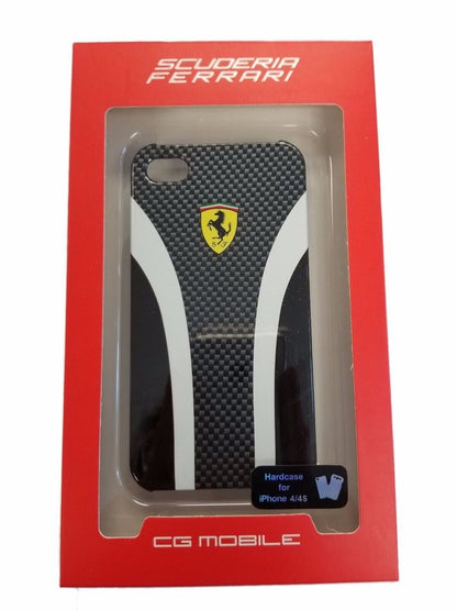 Black and White Scuderia Ferrari Hard Slim Case for iPhone 4 4S Protective Cover