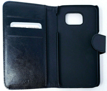 Xqisit Black Wallet Case Eman for Samsung Galaxy S6 Protective Back Door Cover