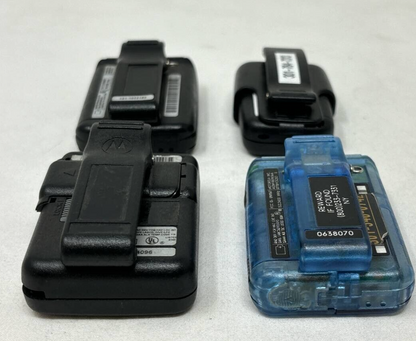 Lot of 4 Vintage Motorola Pagers Beepers Belt Clips Clock Backlight Vibration