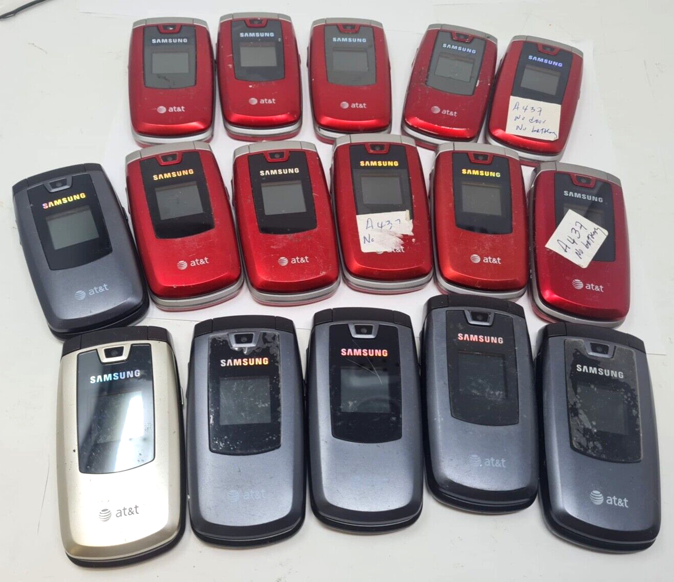 16 Lot Samsung SGH-A437 A437 AT&T Wholesale ClamShell Cellular Flip Phone Camera