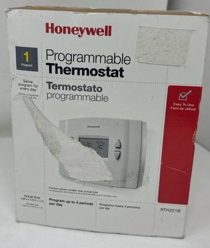 Honeywell Programmable Thermostat RTH221B1021 Digital Display Program Thermostat