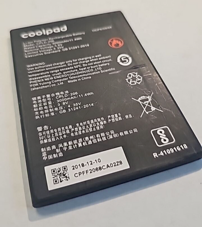 CPLD-206 Internal Battery for Coolpad Mega 5 3000mAh 3.8V Phone Replacement OEM