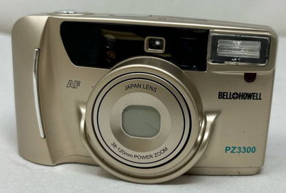 Bell and Howell PZ3300 35mm Compact Camera Shoot & Film Zoom 38-120mm Gold