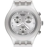 Watch Swatch Full Blooded Silver Diaphane Chrono Aluminum Men's Silver 43mm