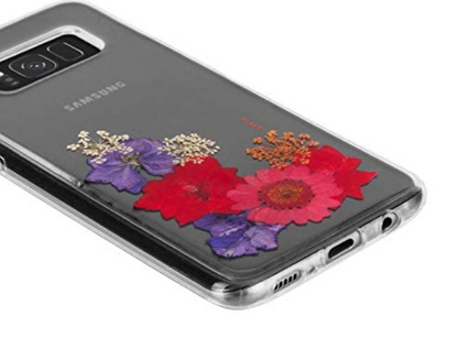 Clear Hard Case Floral FLAVR iPlate Real Flower For Samsung Galaxy S8