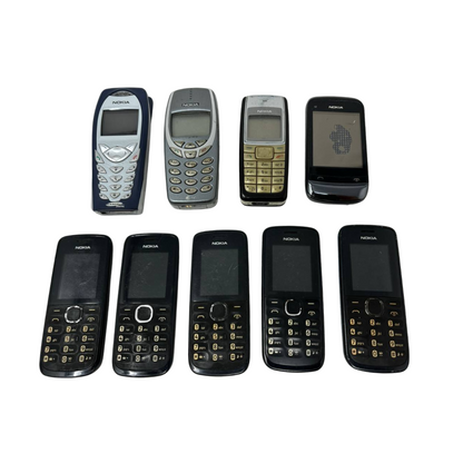 Lot of 9 Nokia Cell Phone Bar Mixed Vintage Antique 3589i 111 1112 C2-02 3360