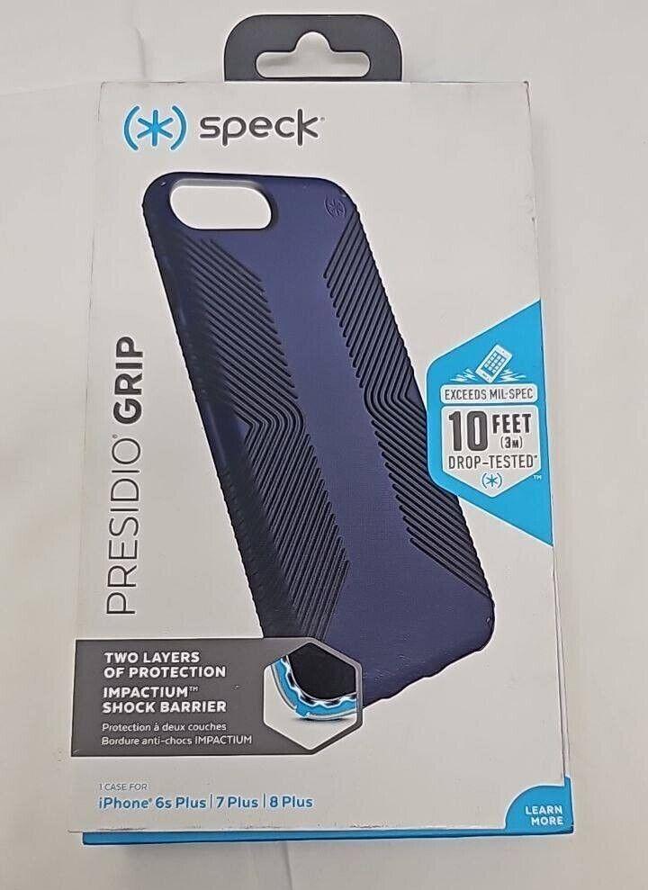 Speck Presidio Grip Case iPhone 6 6s 7 8 + Plus Back Cover Black Eclipse Blue